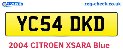 YC54DKD are the vehicle registration plates.