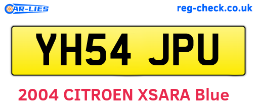 YH54JPU are the vehicle registration plates.
