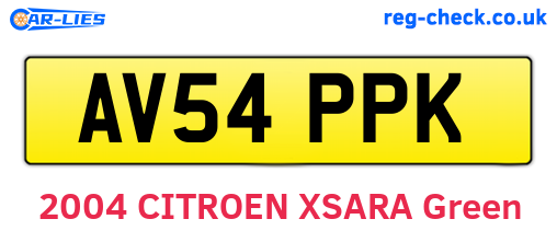 AV54PPK are the vehicle registration plates.
