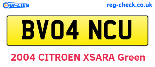 BV04NCU are the vehicle registration plates.