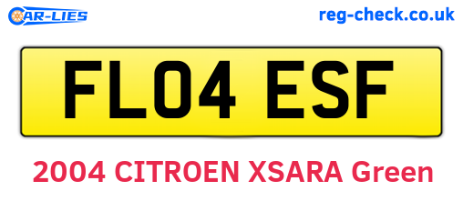 FL04ESF are the vehicle registration plates.