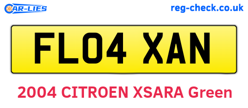FL04XAN are the vehicle registration plates.