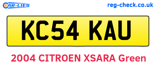 KC54KAU are the vehicle registration plates.