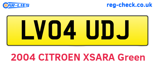 LV04UDJ are the vehicle registration plates.