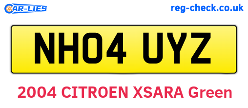 NH04UYZ are the vehicle registration plates.