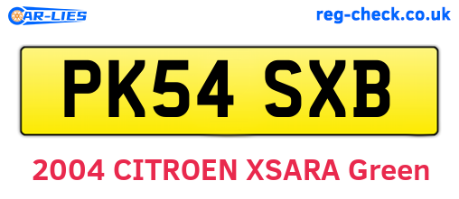 PK54SXB are the vehicle registration plates.