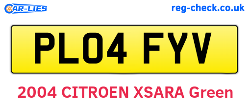 PL04FYV are the vehicle registration plates.
