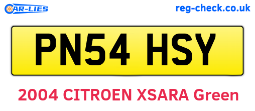 PN54HSY are the vehicle registration plates.