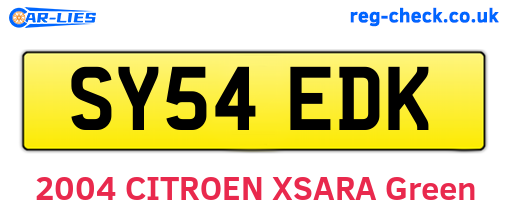 SY54EDK are the vehicle registration plates.