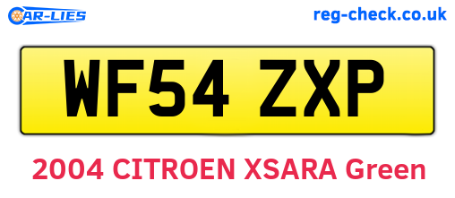 WF54ZXP are the vehicle registration plates.