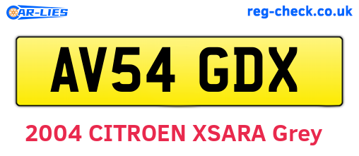 AV54GDX are the vehicle registration plates.