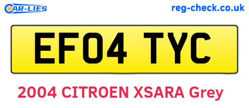 EF04TYC are the vehicle registration plates.