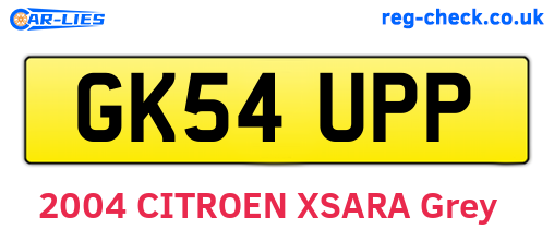 GK54UPP are the vehicle registration plates.