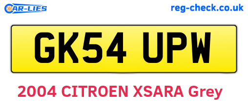 GK54UPW are the vehicle registration plates.