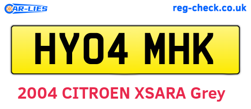 HY04MHK are the vehicle registration plates.