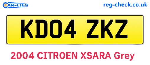 KD04ZKZ are the vehicle registration plates.