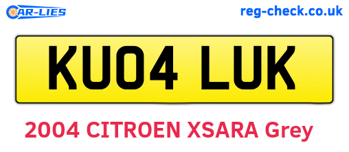 KU04LUK are the vehicle registration plates.