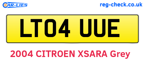 LT04UUE are the vehicle registration plates.