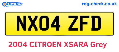 NX04ZFD are the vehicle registration plates.