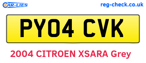 PY04CVK are the vehicle registration plates.