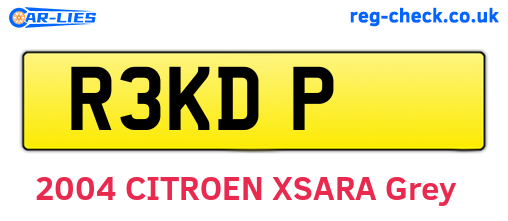 R3KDP are the vehicle registration plates.