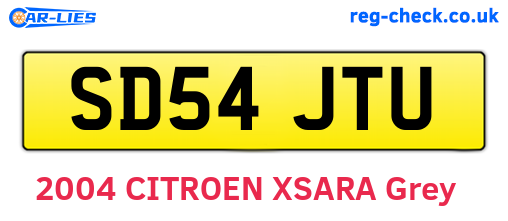 SD54JTU are the vehicle registration plates.