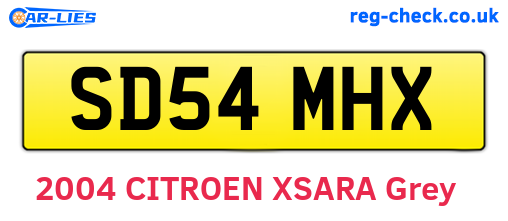 SD54MHX are the vehicle registration plates.