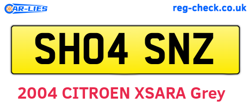 SH04SNZ are the vehicle registration plates.