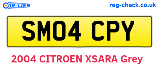 SM04CPY are the vehicle registration plates.
