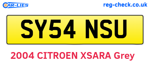 SY54NSU are the vehicle registration plates.