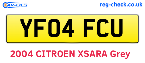 YF04FCU are the vehicle registration plates.