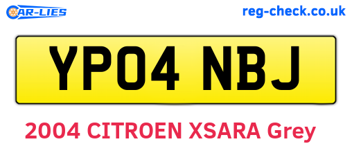 YP04NBJ are the vehicle registration plates.