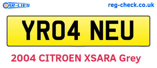 YR04NEU are the vehicle registration plates.