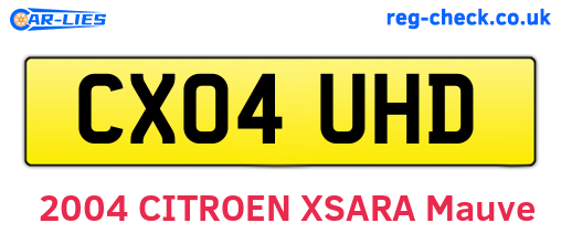 CX04UHD are the vehicle registration plates.