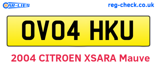 OV04HKU are the vehicle registration plates.
