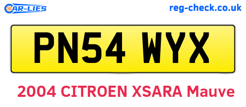PN54WYX are the vehicle registration plates.