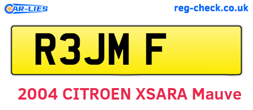 R3JMF are the vehicle registration plates.