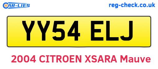 YY54ELJ are the vehicle registration plates.
