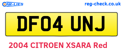 DF04UNJ are the vehicle registration plates.