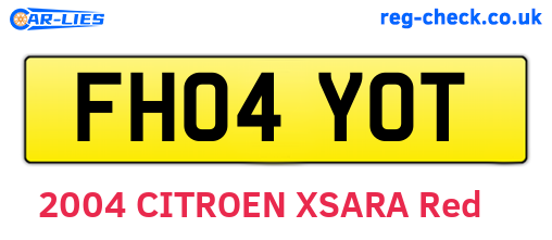 FH04YOT are the vehicle registration plates.
