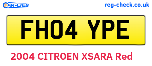 FH04YPE are the vehicle registration plates.