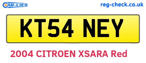 KT54NEY are the vehicle registration plates.