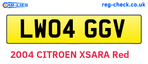 LW04GGV are the vehicle registration plates.