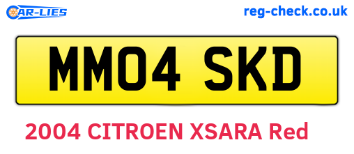 MM04SKD are the vehicle registration plates.