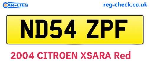 ND54ZPF are the vehicle registration plates.