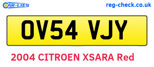 OV54VJY are the vehicle registration plates.