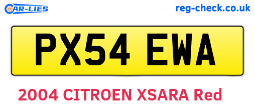 PX54EWA are the vehicle registration plates.