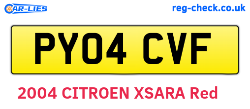 PY04CVF are the vehicle registration plates.