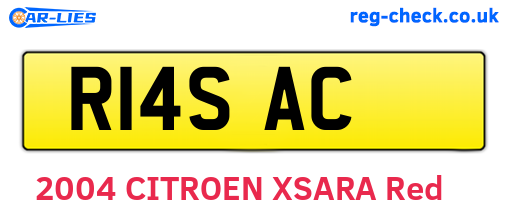 R14SAC are the vehicle registration plates.