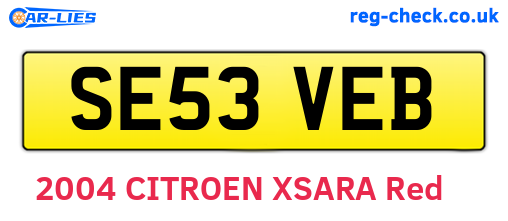 SE53VEB are the vehicle registration plates.